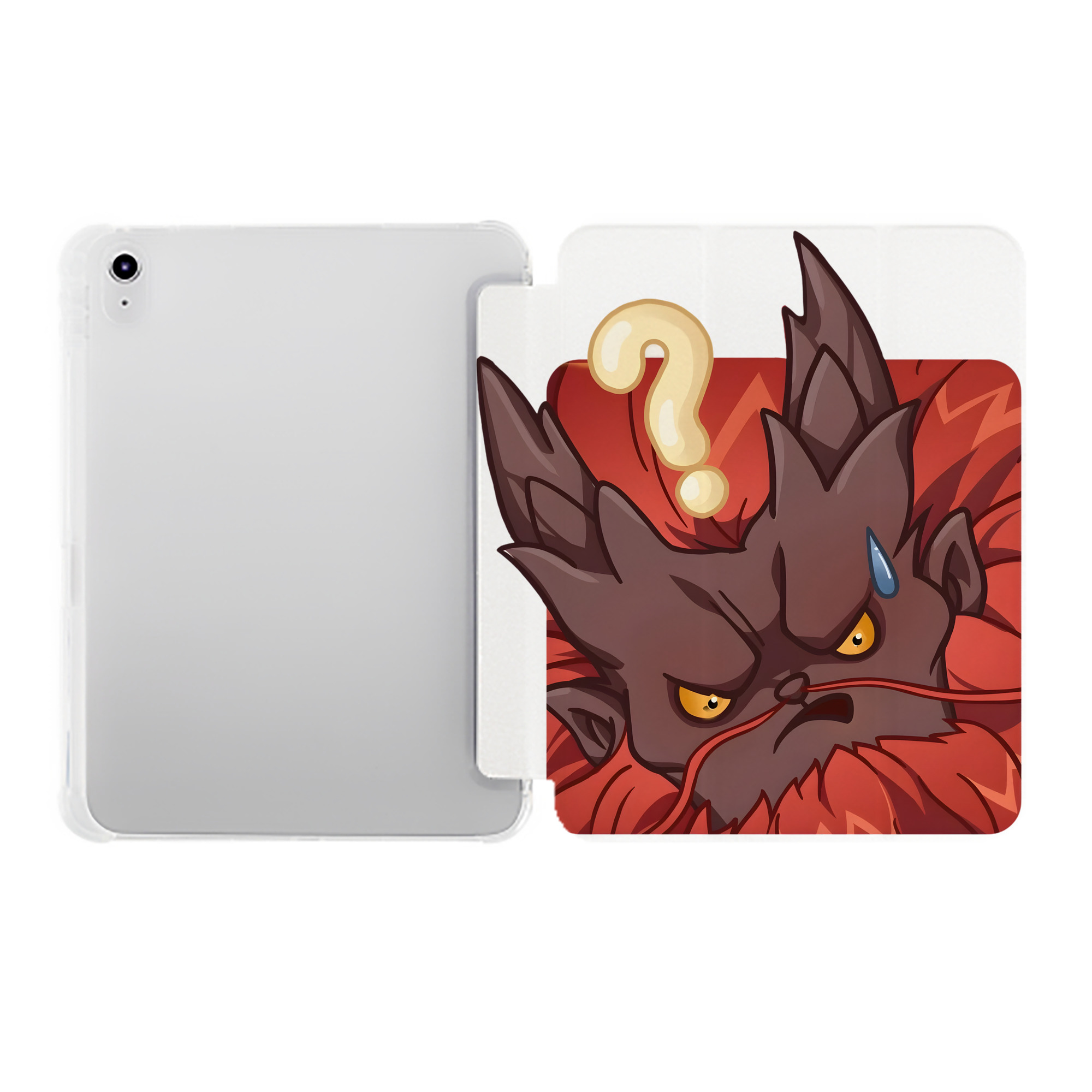 （画像用） Ne Zha 2 ナタ 魔童の大暴れ IPad ケース ペン収納付き 三つ折りスタンド PUレザー×シリコン 対応機種9.5/10.5/10.9インチ